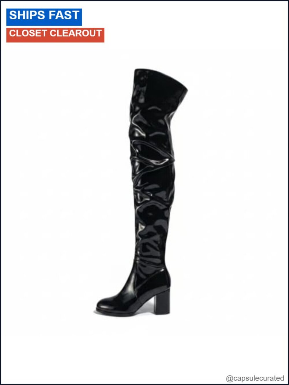 Knee High Boots Chunky Heel Pointed Toe Side Zipper Women's PU Fashion Fall
